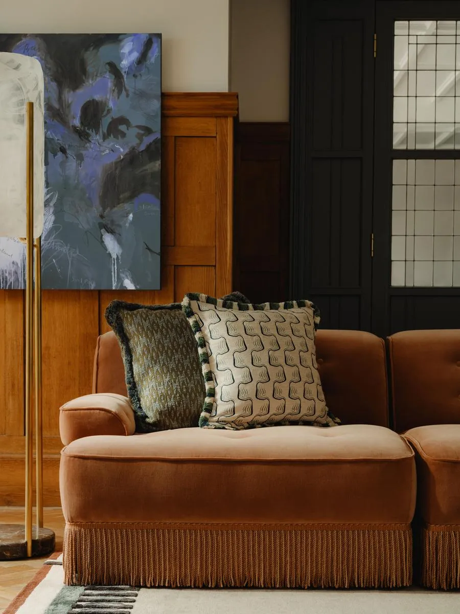 Elowen Modular Sofa, Four Seater, Velvet, Rust