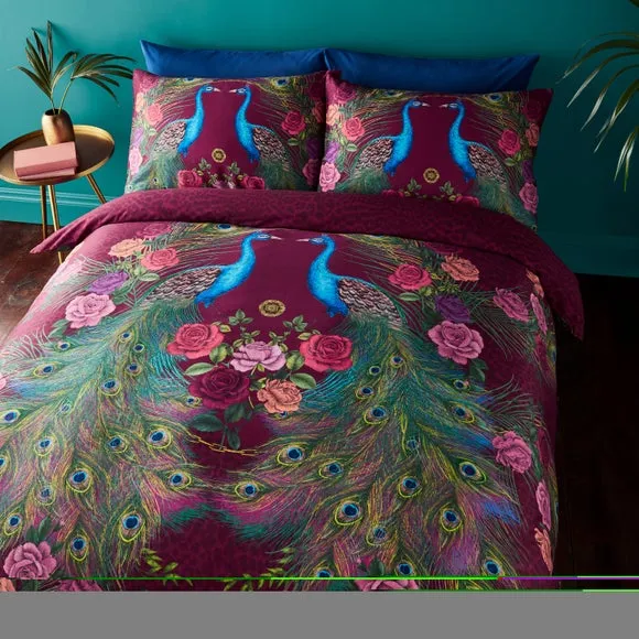 Matthew Williamson Xanadu Peacock 200 Thread Count 100% Cotton Duvet Cover & Pillowcase Set 5