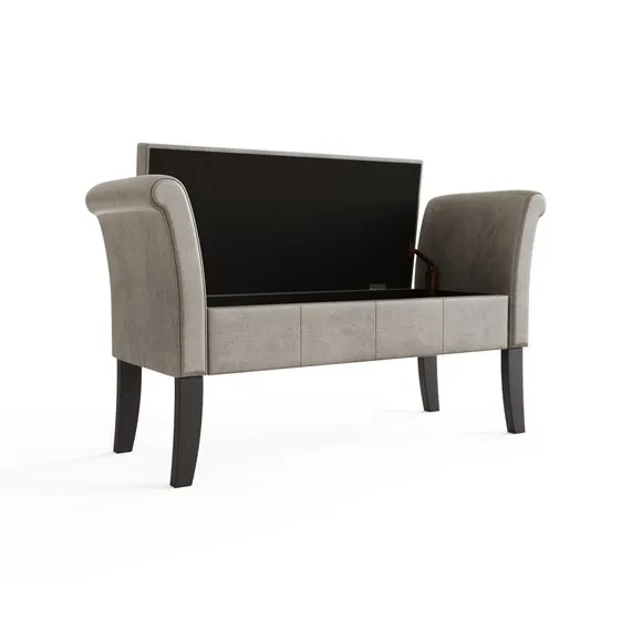 Balmoral Window Seat, Silver Chenille 6