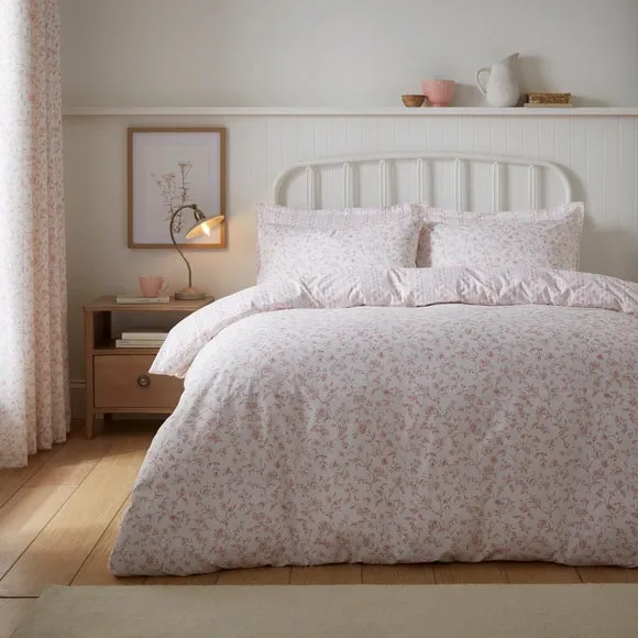 Floral Toile Polycotton Duvet Cover & Pillowcase Set 1