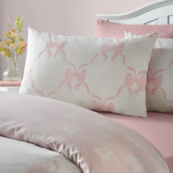 Catherine Lansfield Pretty Bows Polycotton Duvet Cover & Pillowcase Set 4
