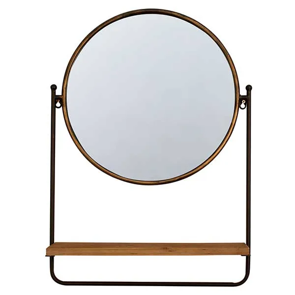 Brass Mirror with Shelf
