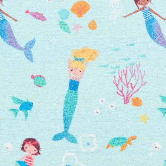 Catherine Lansfield Kids Mermaid Blue Circle Rug 2