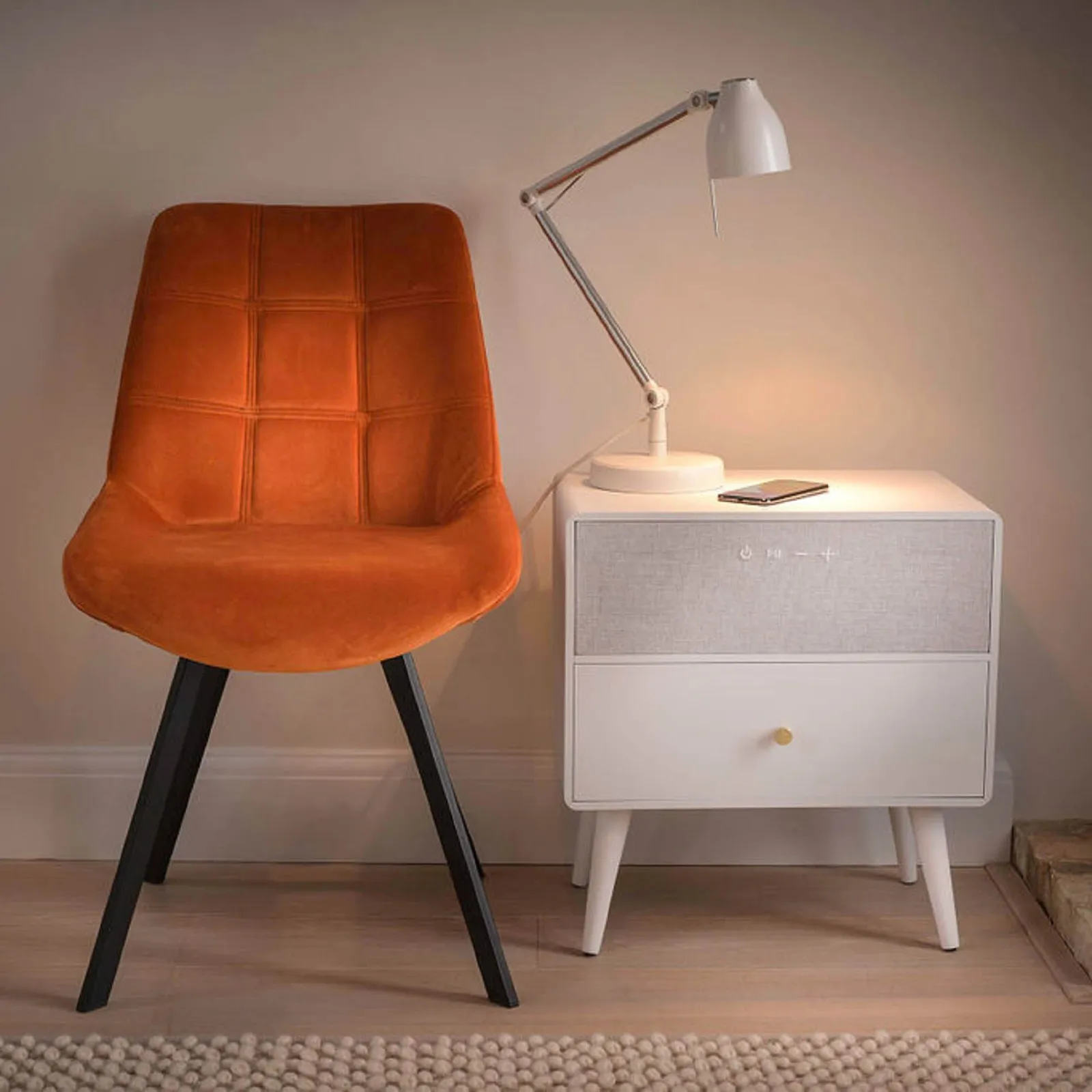 Ralph Smart Bedside Table White