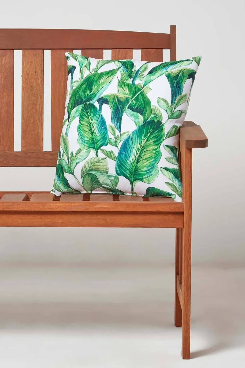 Homescapes Luxury Waterproof Banana Leaf Outdoor Cushion 45 x 45 cm, Set of 2 in Green 3