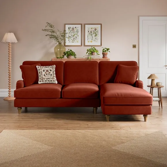 Beatrice II Velvet Corner Chaise Sofa 1