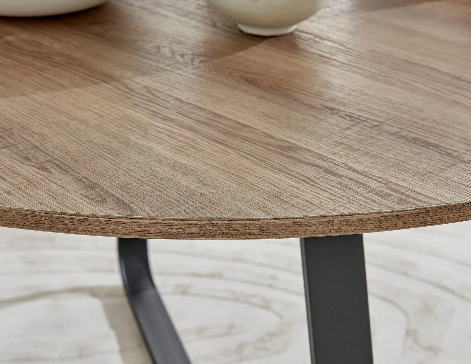 FurnitureboxUK Santorini Brown Round Dining Table & 4/6 Pesaro Silver Leg Chairs in Navy 2