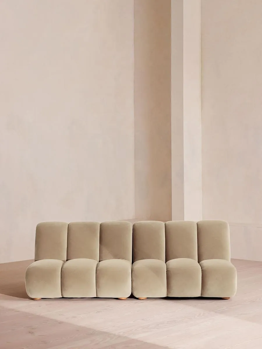 Noelle Modular Sofa, Four Seater, Velvet, Oyster