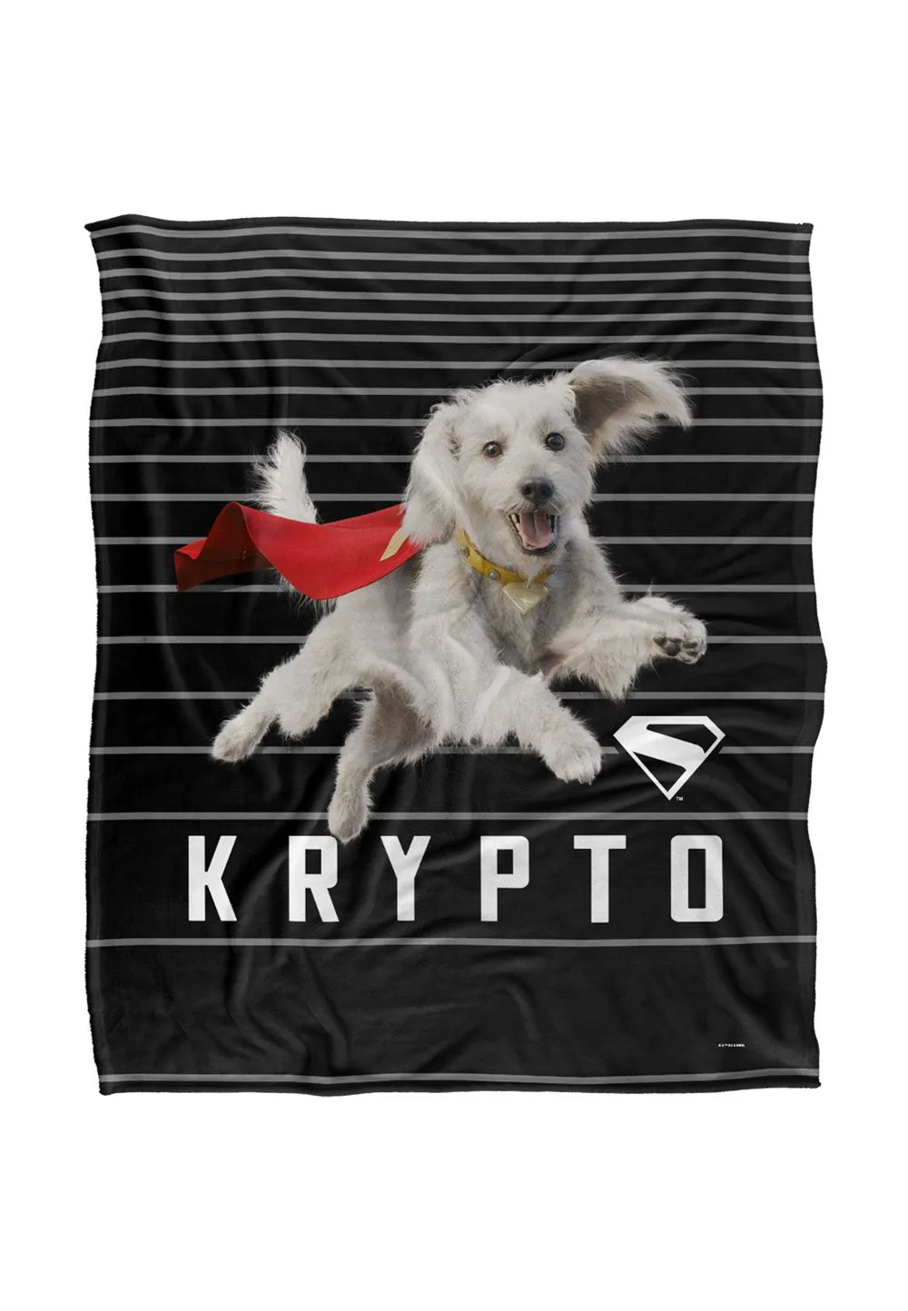 Superman 2025 Krypto Lines Silky Touch Super Soft Throw Blanket 152 X 127 cm in White