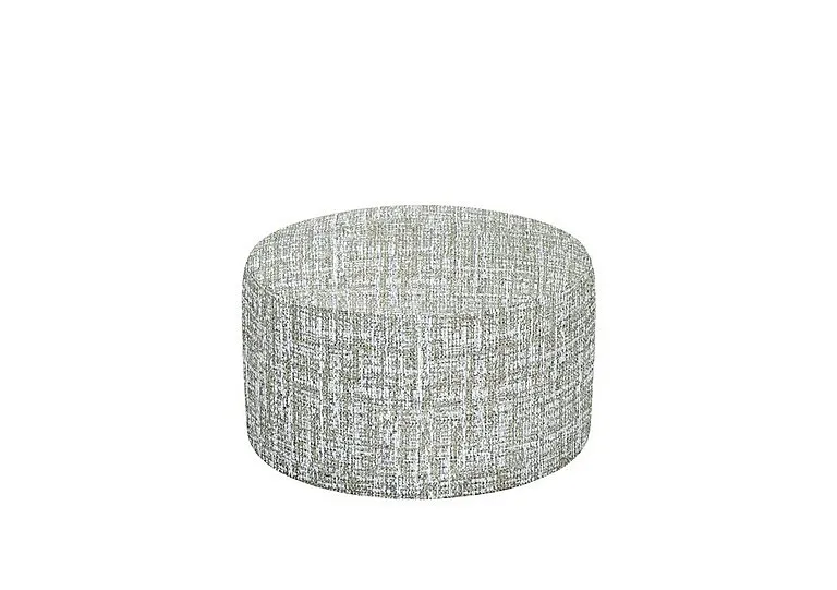 Large Round Fabric Footstool - Shore Oatmeal