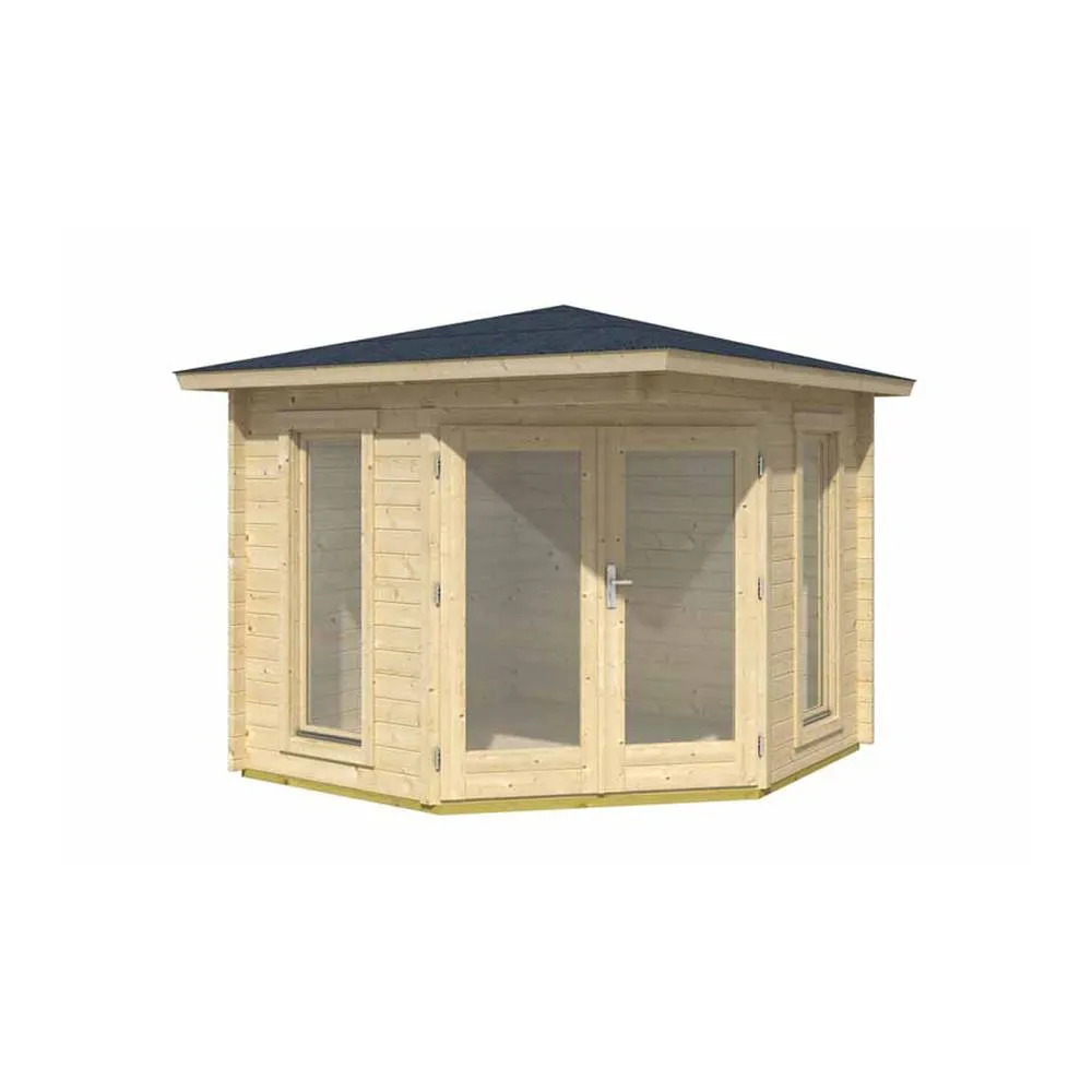 Lasita Maja Ltd Oban-Log Cabin, Garden Room, Home Office - L282.3xW282.3xH240.5 cm in Light Brown 2
