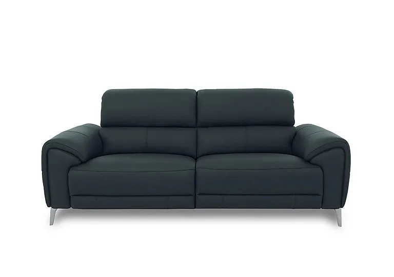 Vino Leather 3 Seater Sofa - Peacock