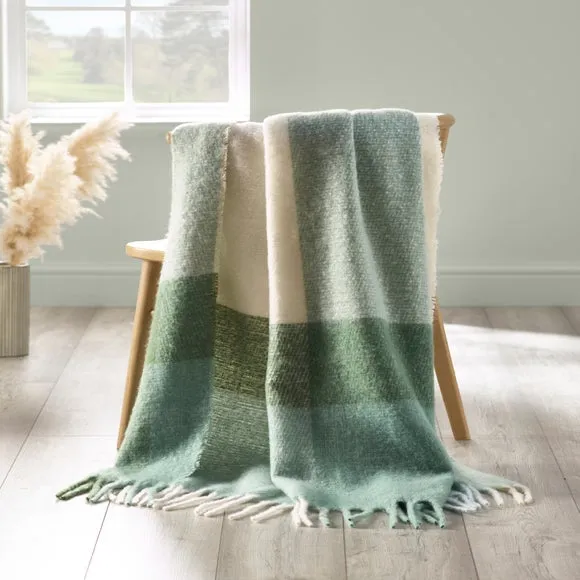 Catherine Lansfield Faux Mohair Check Throw Blanket 130cm x 170cm