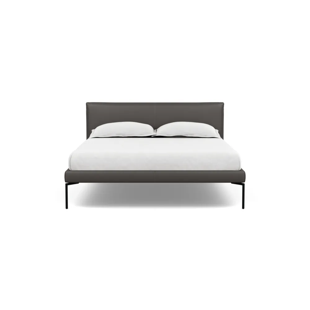 Heal's Matera Bedstead Double Leather Hide Grey 7177