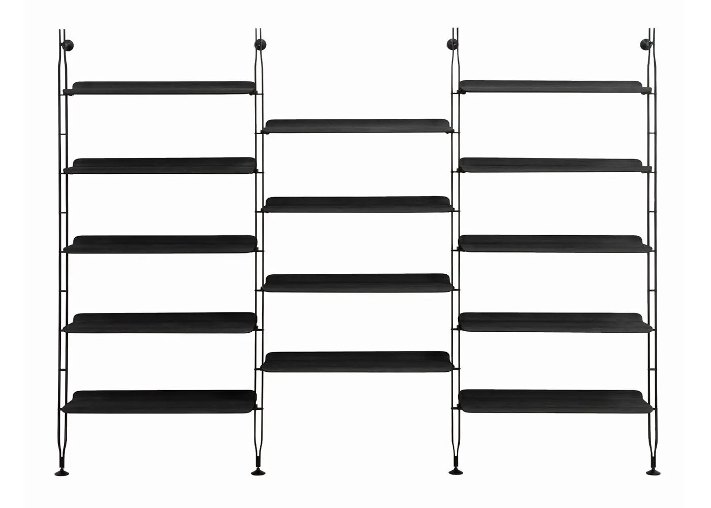 Kartell Adam Wood Bookshelf 14 Shelves 4 Struts Ash Black 1
