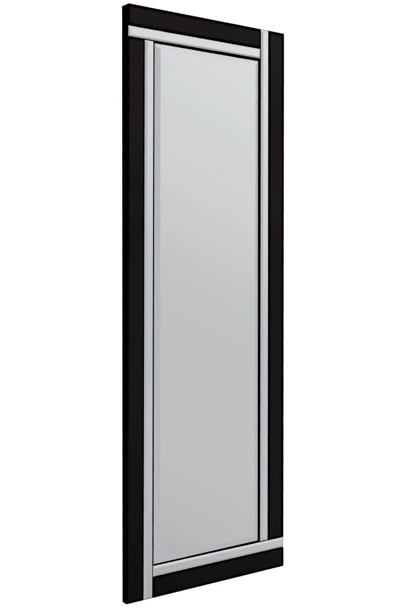 MirrorOutlet Black & Mirror Double Bevel Cheval Dress Mirror 170cm x 58cm 5