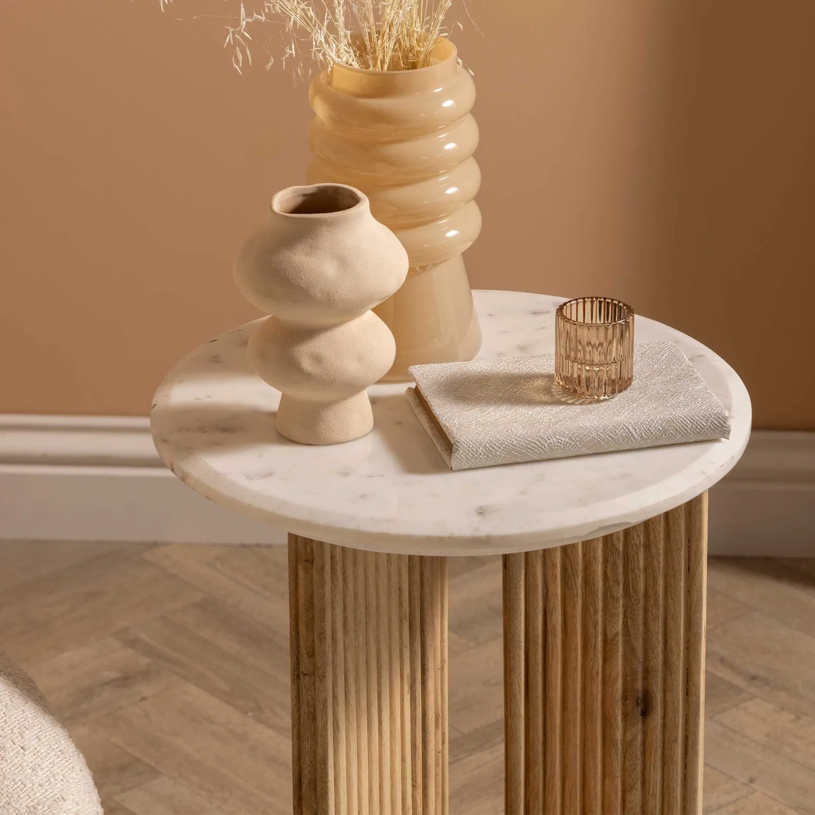 Fuji Side Table, Round, Neutral Wood | Barker & Stonehouse 4