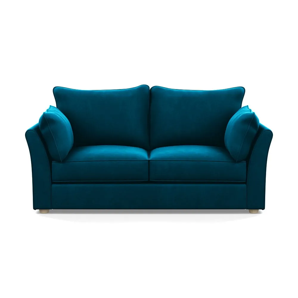 Heal's Tailor 3 Seater Sofa Velvet Teal Natural Beech Feet 1