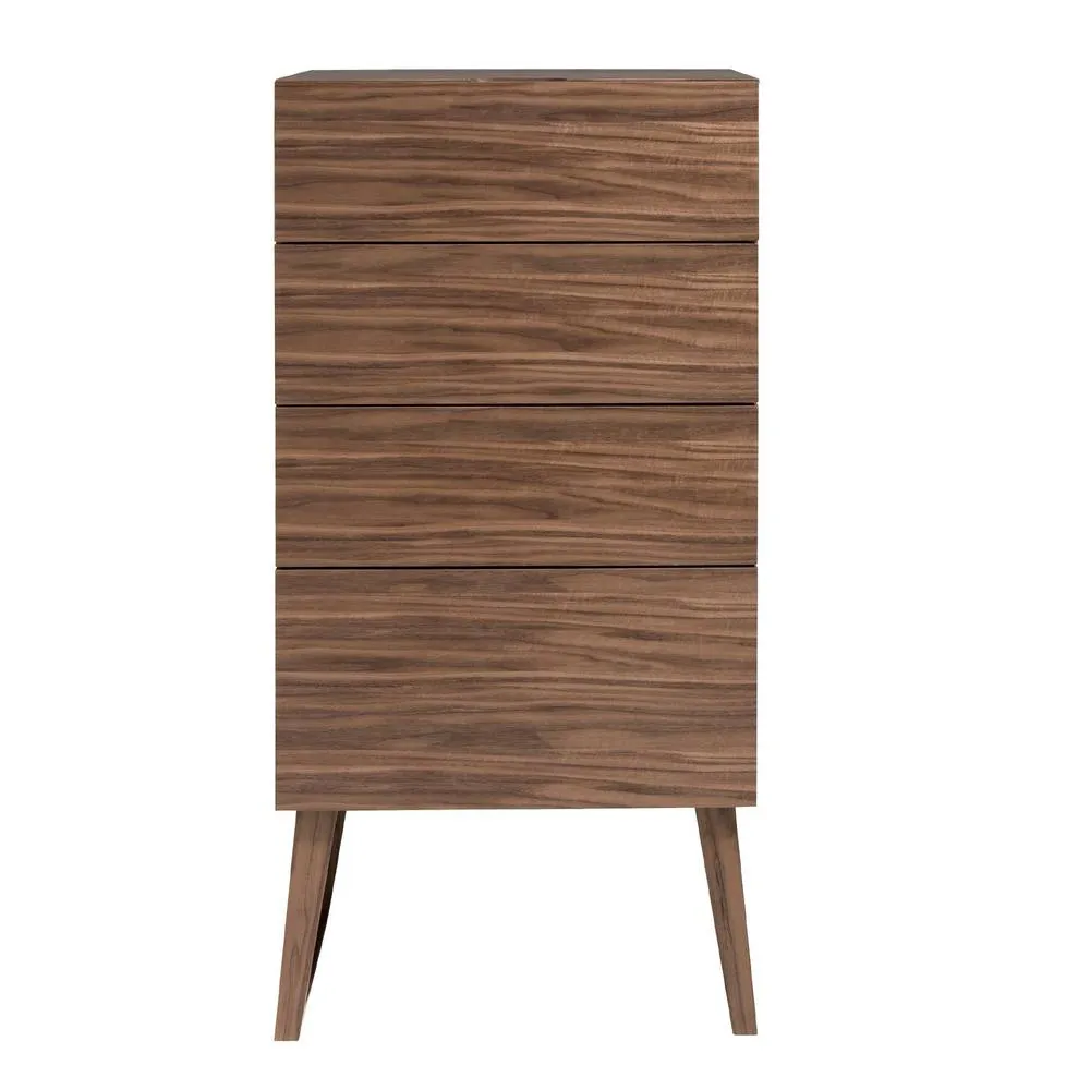 Angel Cerda Walnut 4-Drawer Chiffonier 59x45x120 cm in Brown 2