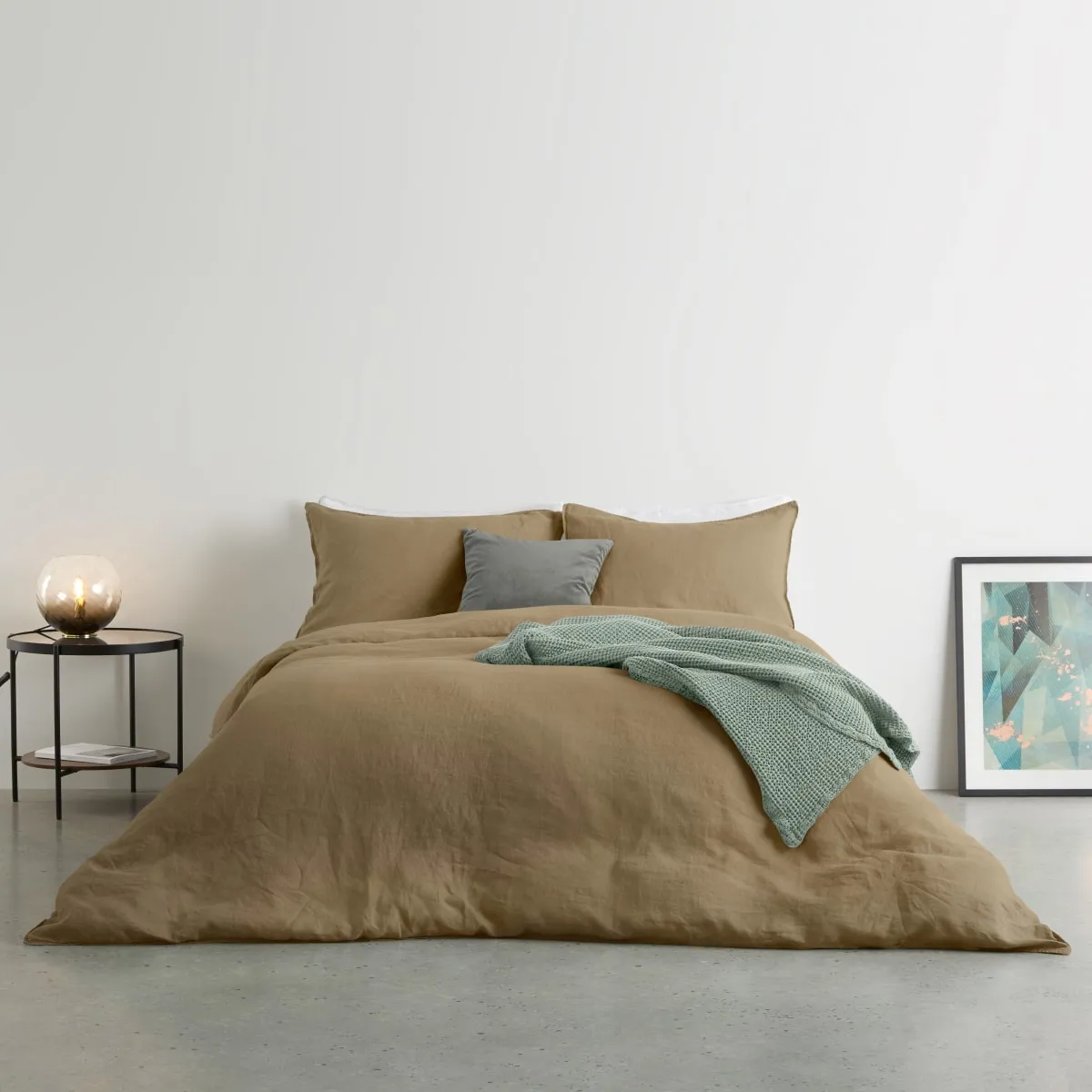 Brisa 100% Linen Duvet Cover + 2 Pillowcases King Size, Soft Taupe