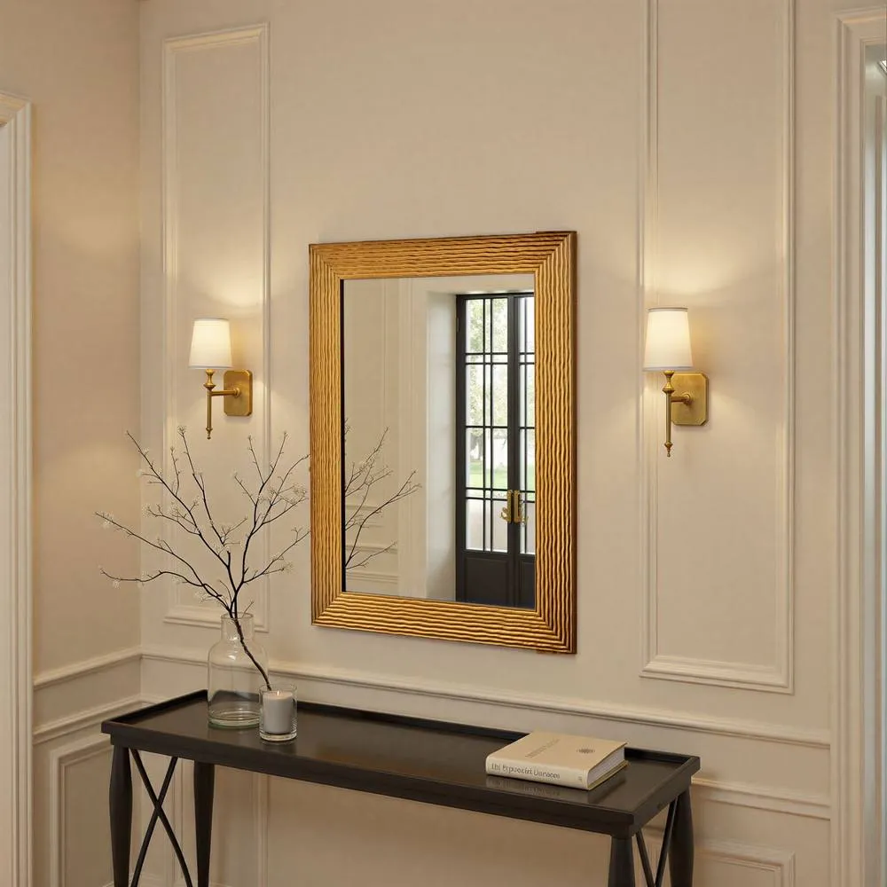 Yearn Mirrors Wave Gold Framed Bevelled Wall Mirror 3