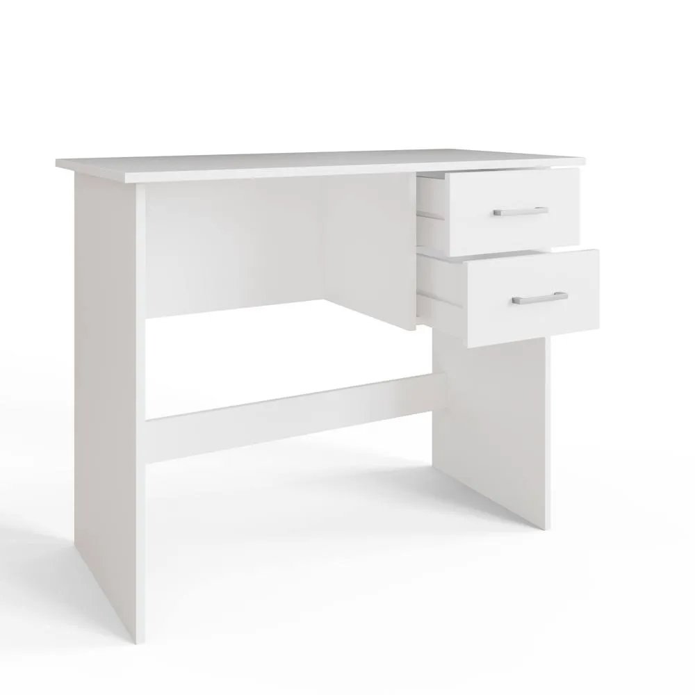 GFW Bailey 2 Drawer Desk in White 3