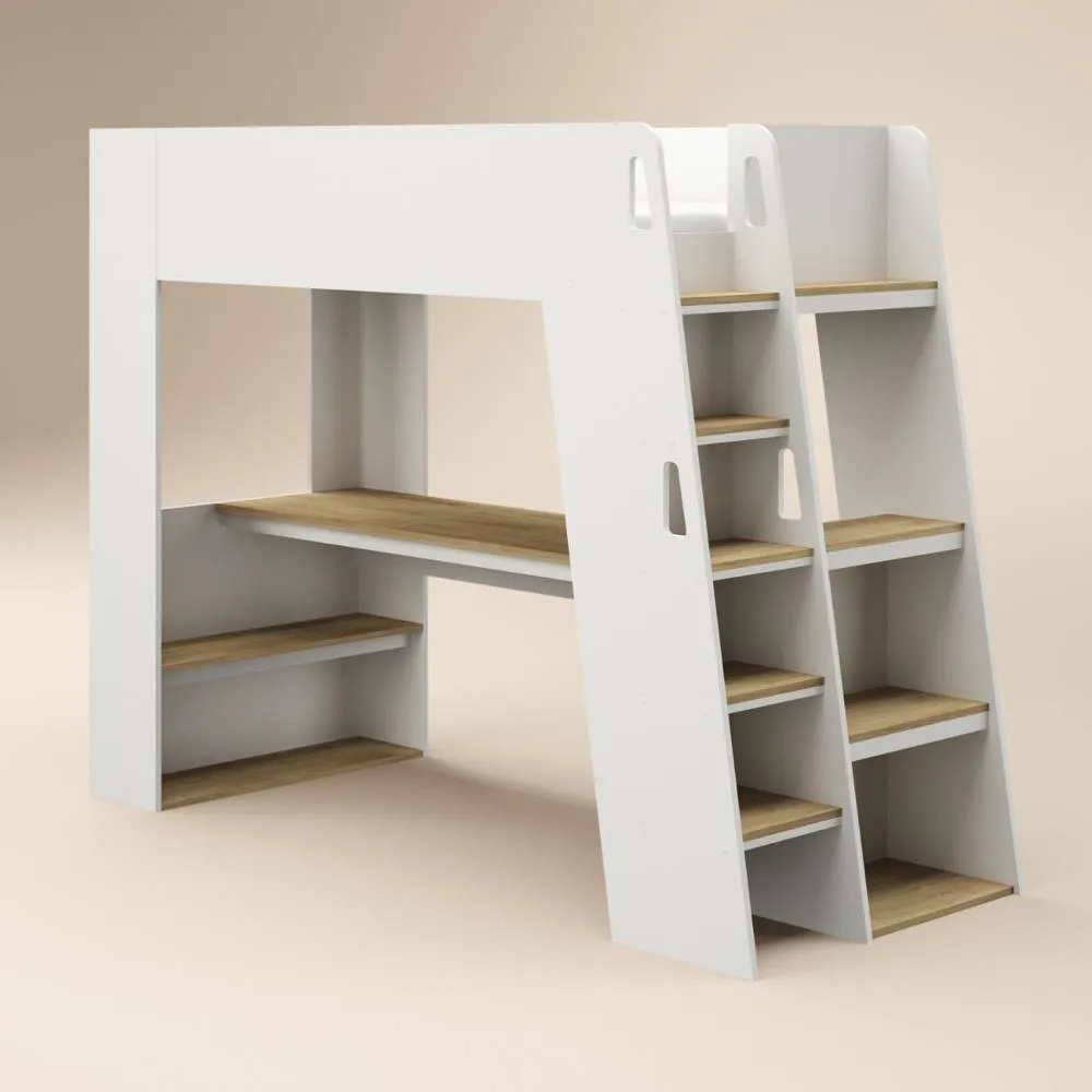 Flair Fern Staircase High Sleeper White & Oak 3