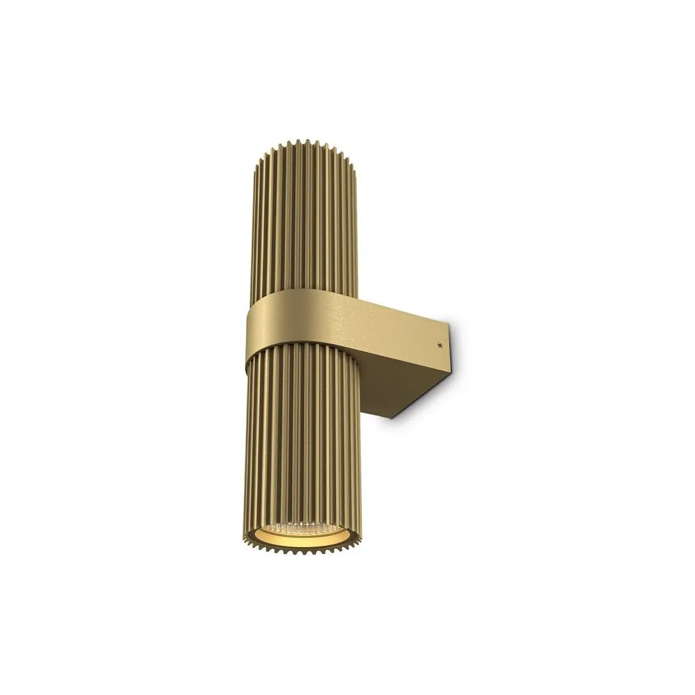 Netlighting Dynamics Modern Up & Down Wall Lamp Gold 2xGU10 White Shade