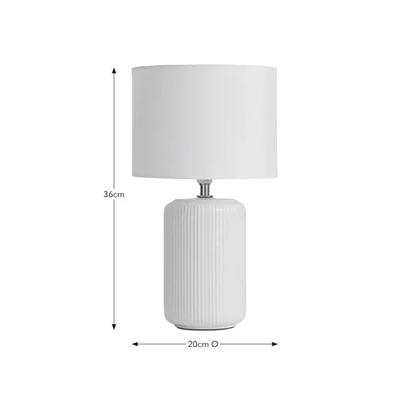 Lea Ribbed Ceramic Table Lamp 6