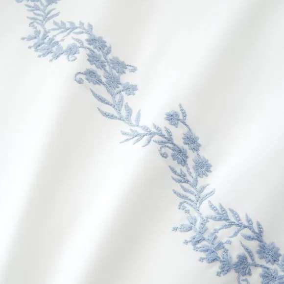 Bianca Camille Embroidered Floral 100% Cotton Duvet Cover & Pillowcase Set 3