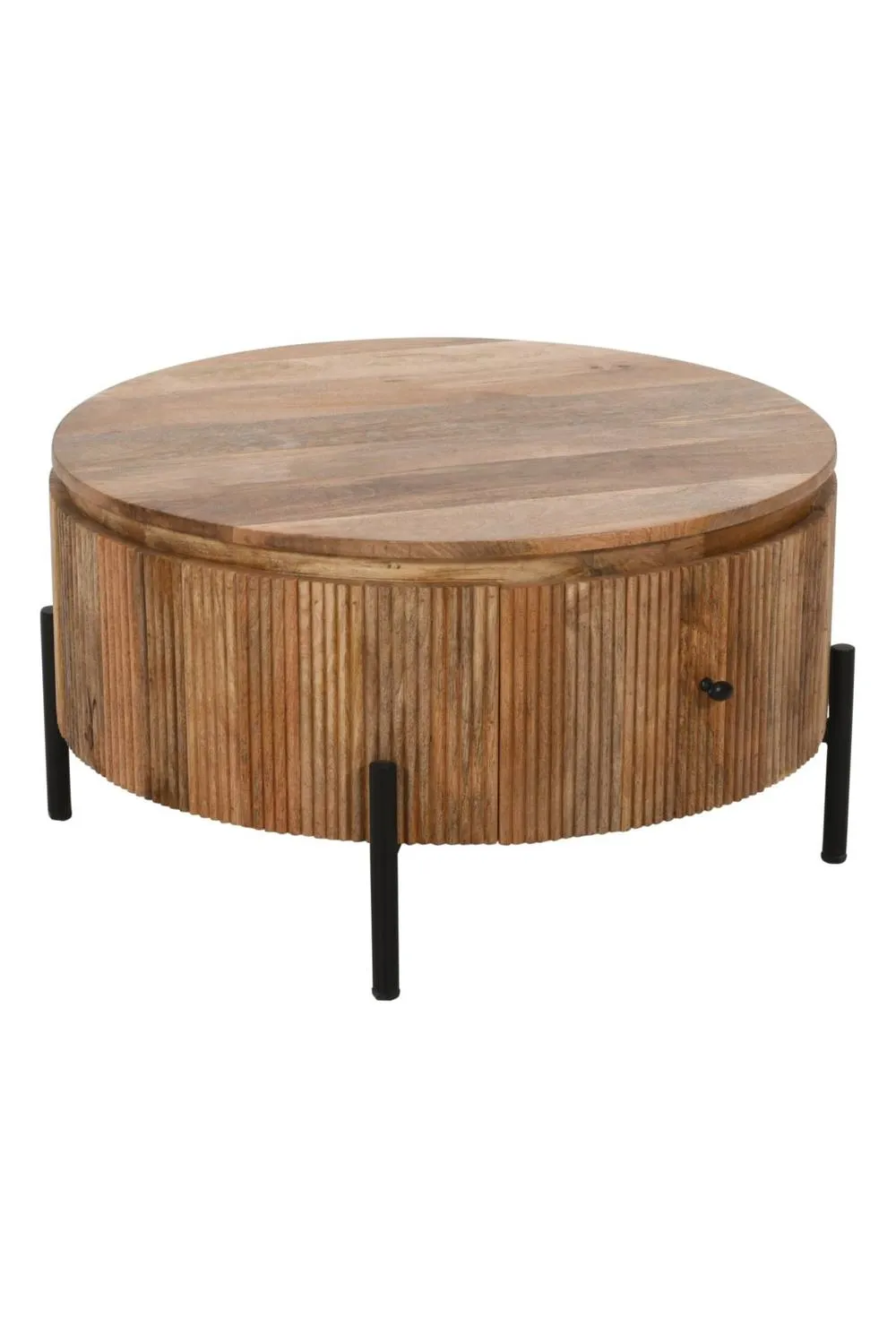 IH Design Allestree Natural Solid Wooden Coffee Table With Metal Legs 4