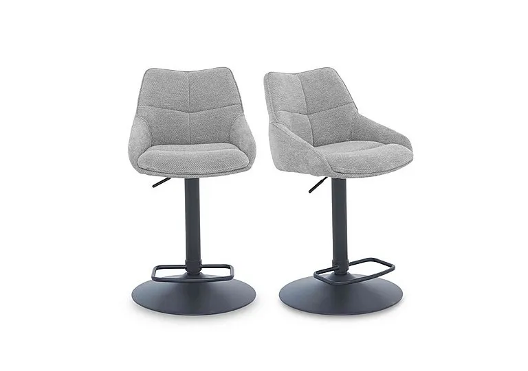 Kiara Pair of Swivel Bar Stools - Taupe