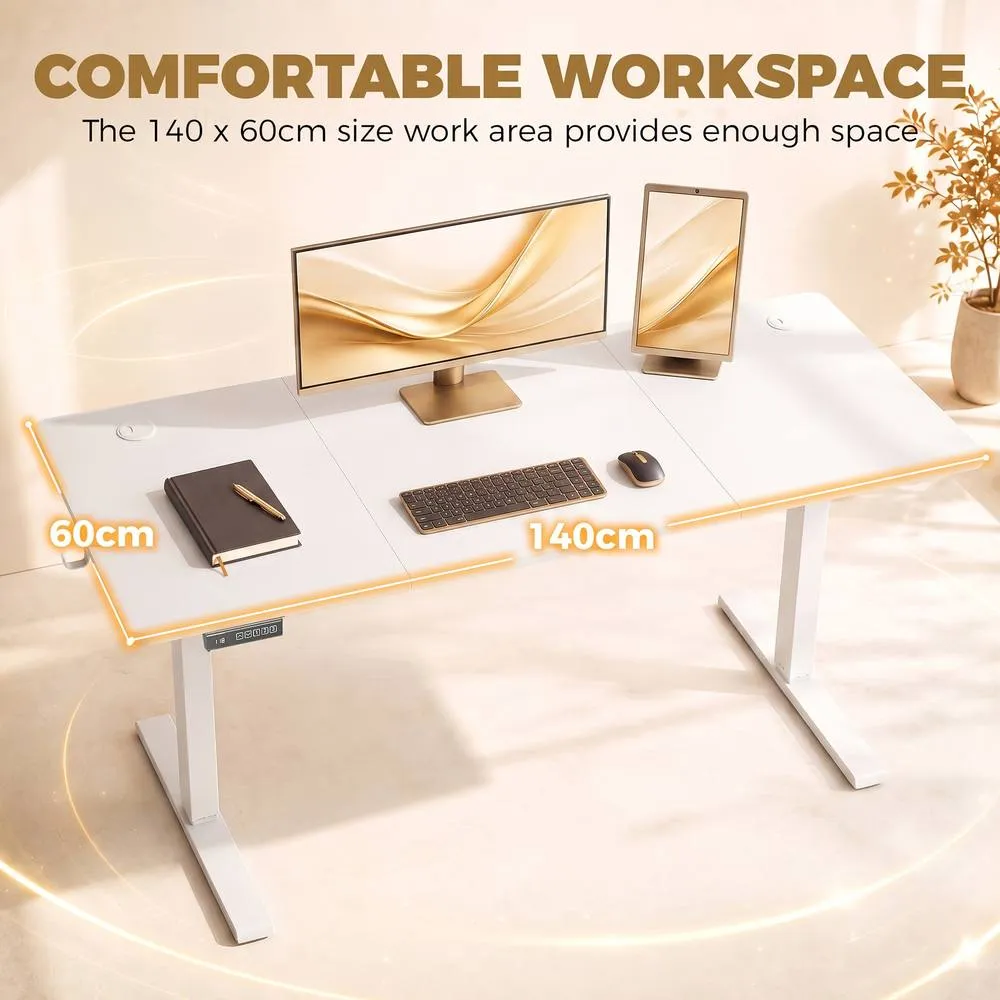 HOMCOM Standing Desk Memory Control Adjustable White 6