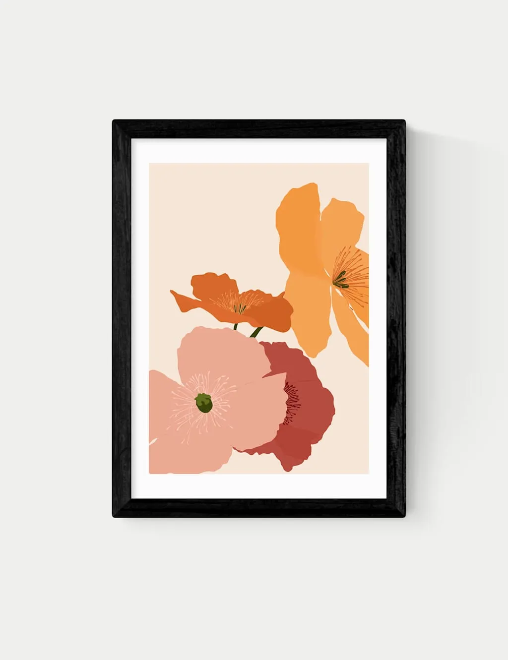 East End Prints Autumn Wildflowers Rectangle Framed Art Black