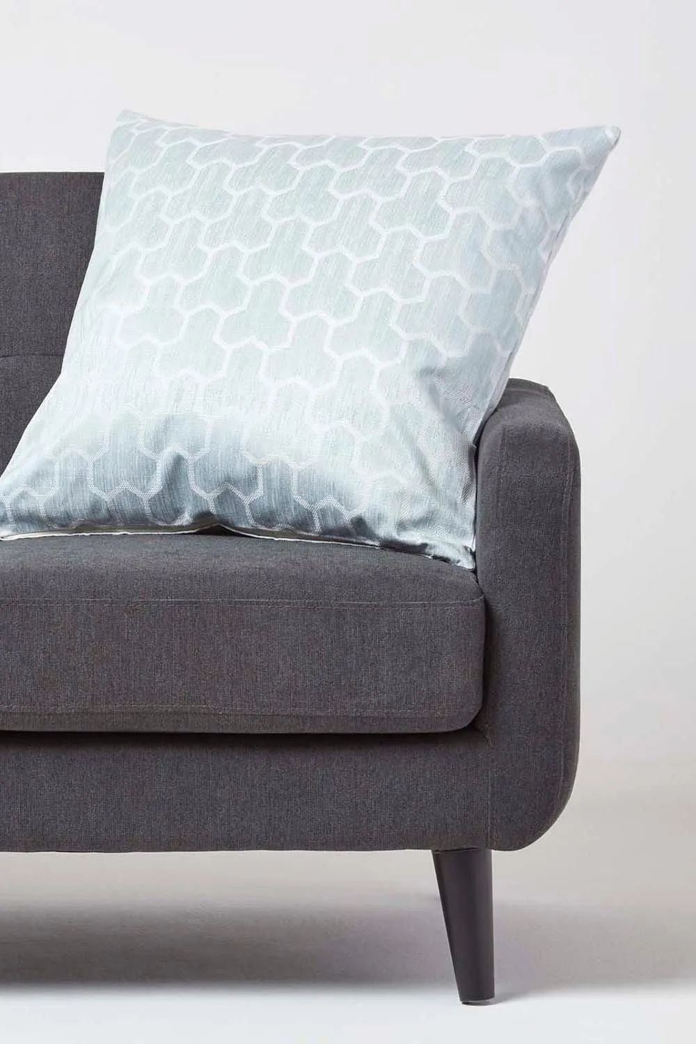 Homescapes Geometric Jacquard Cushion Cover in Blue 2