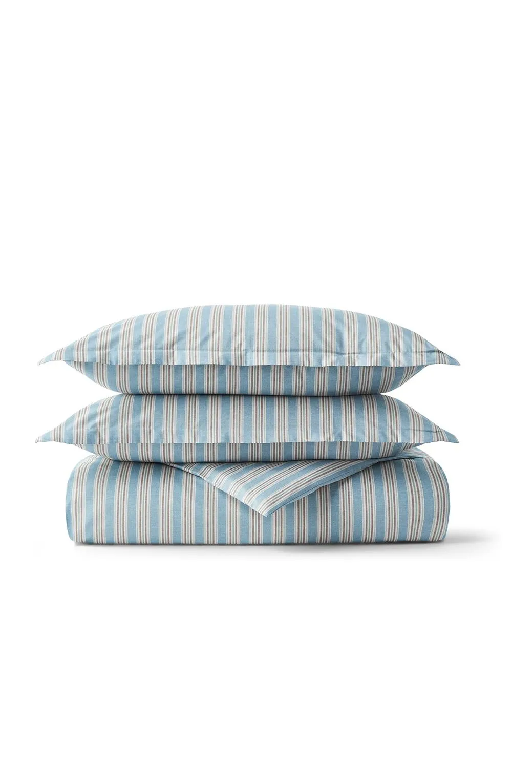 CHRISTY 'Calder Stripe' Heritage Inspired Cotton Percale Duvet Cover Set in Blue 2