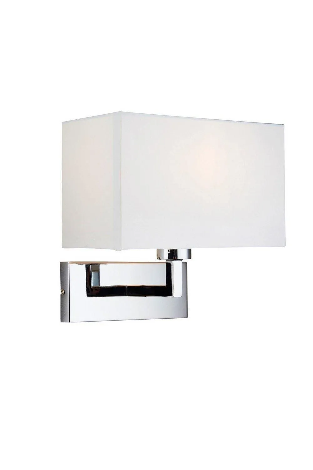 Netlighting Piccolo 1 Light Indoor Wall Light Chrome White Tc Fabric E27 in Grey