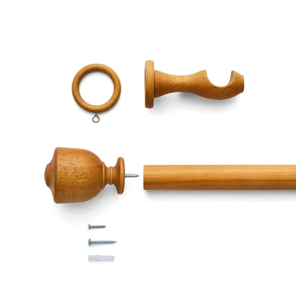Tulip Urn Wood Curtain Pole 3