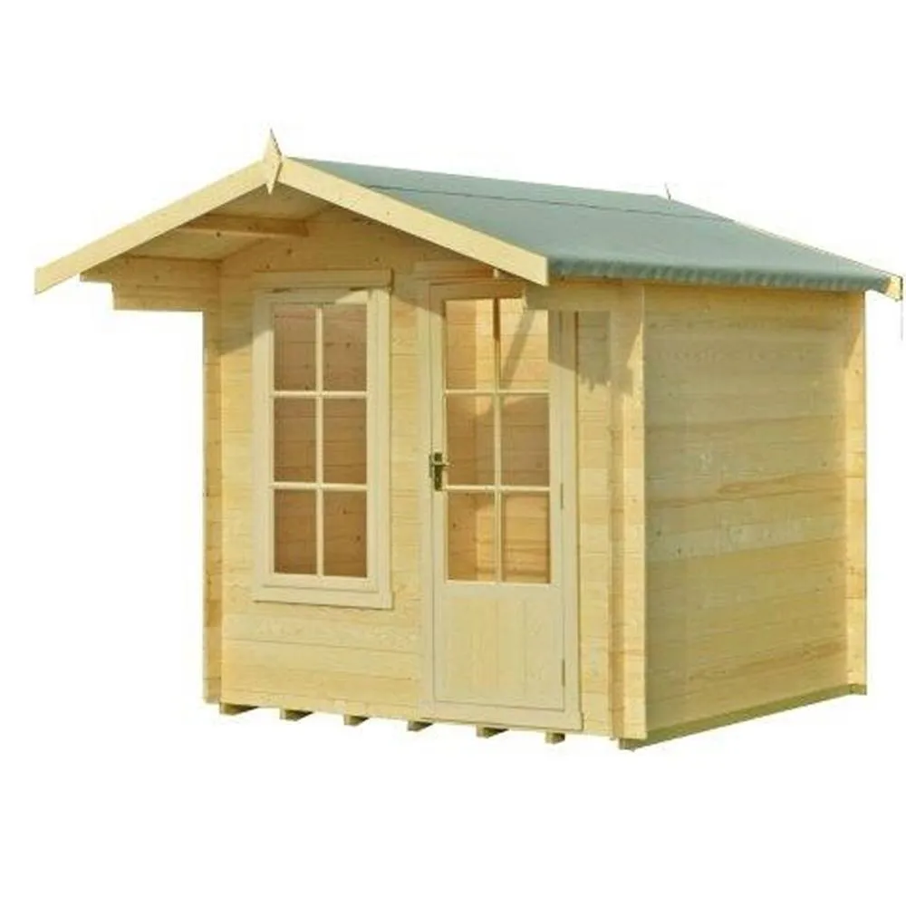 Shires Crinan Log Cabin Home Office Garden Room Approx 8 x 8 Feet in Light Tan 3
