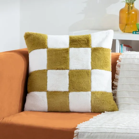 Heya Home Cozee Check Square Cushion 1