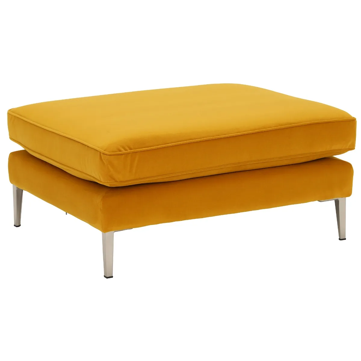 Conza Velvet Footstool, Turmeric