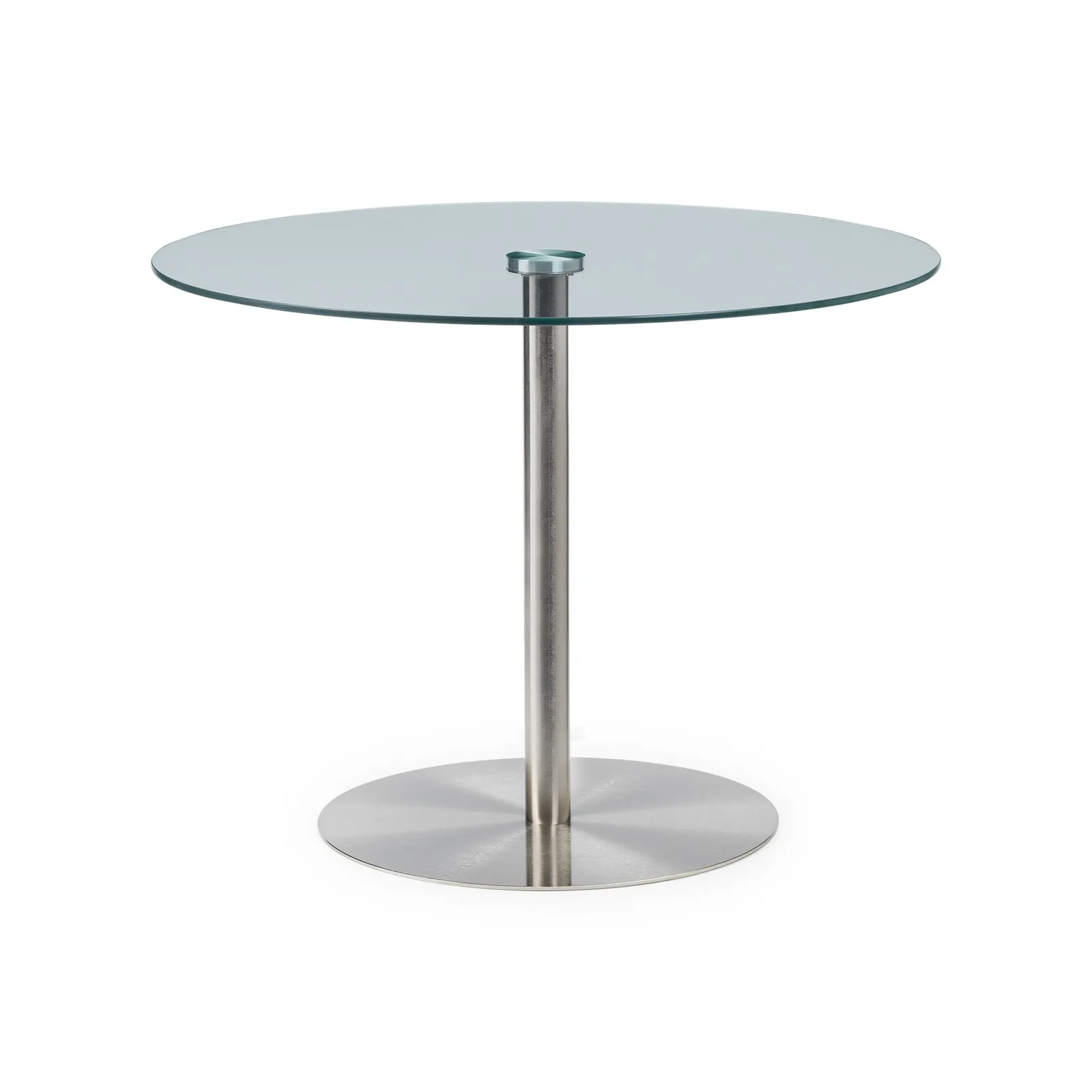 Milan Round Glass Table Silver