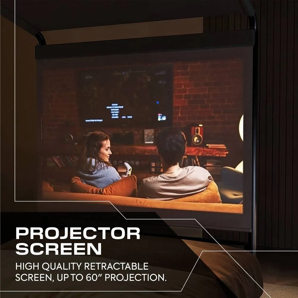 X Rocker Skyline Double Gaming Bed with HD Projector & 60" Screen in Black 3