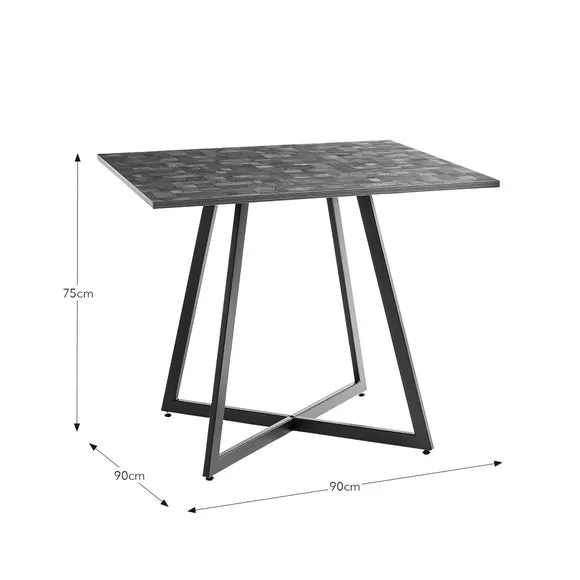 Brayden 2-4 Seater Square Dining Table, Parquet Effect 6