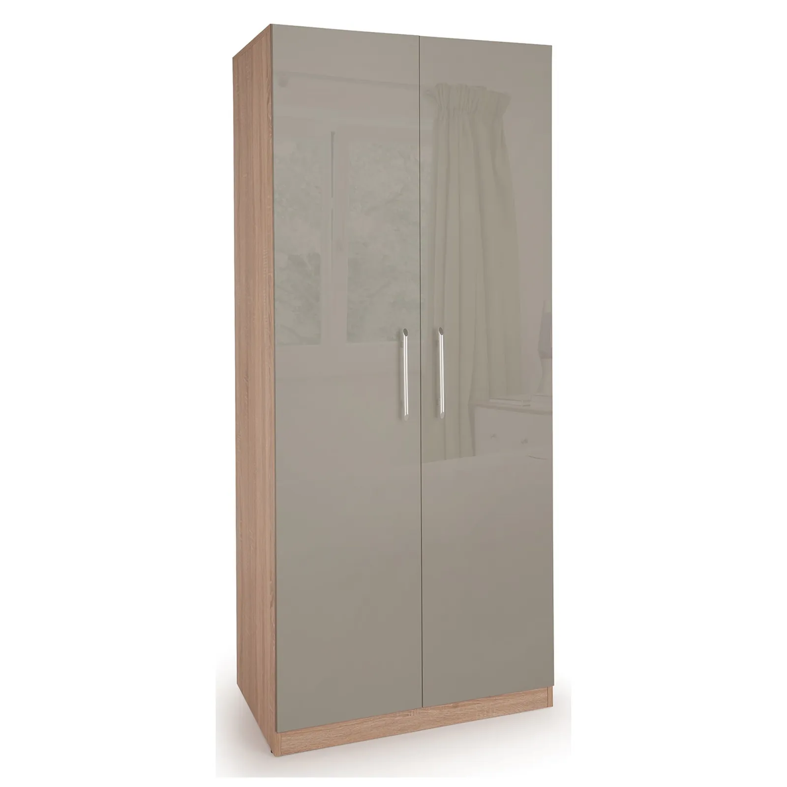 Kensington 2 Door Wardrobe Brown and Grey