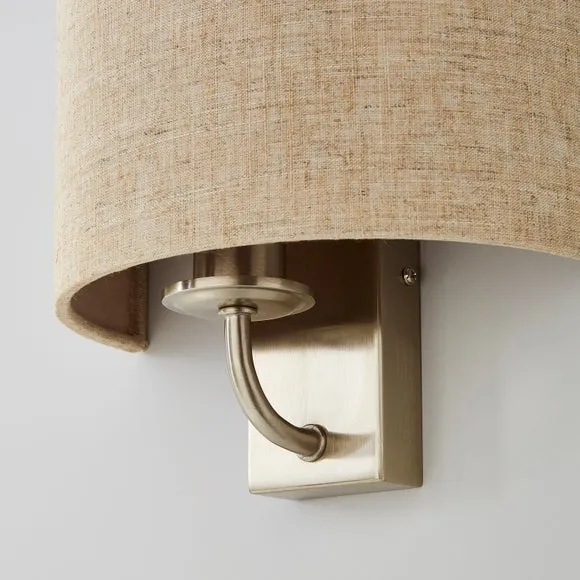 Set of 2 Preston Natural Shaded Wall Lights 3