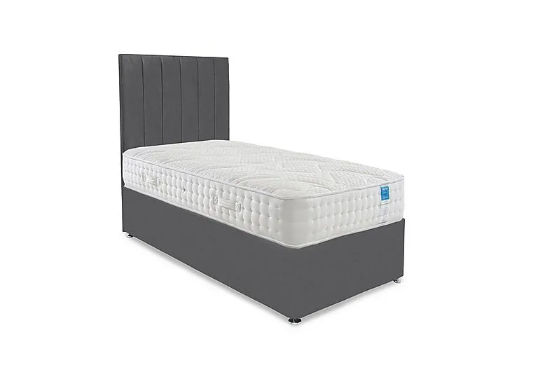 Luxury Firm Divan Set - Small Single - Plush Dark Grey
