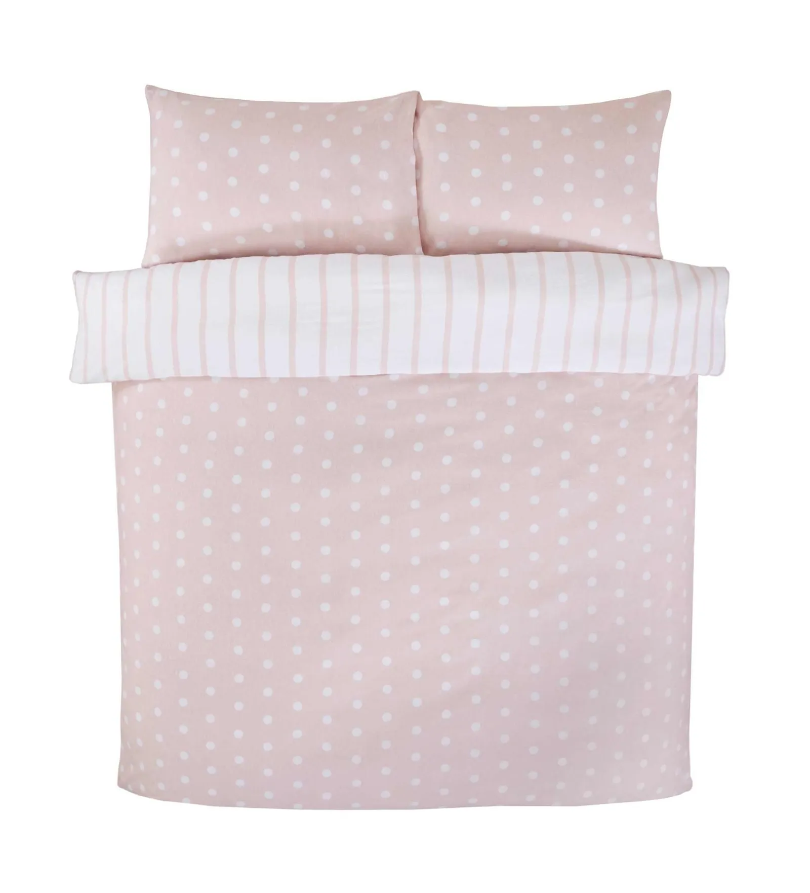Rapport Home Spots & Stripes Microfibre Duvet Set in Pink 3