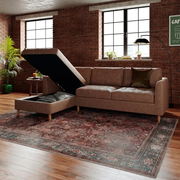 Max Soft Faux Leather Corner Storage Sofa Bed 3