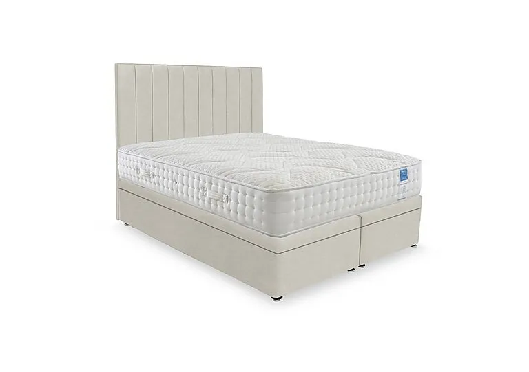 Luxury Firm Electric End Lift Ottoman Divan Set - Super King - Plush Ecru